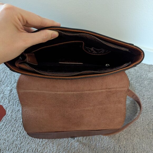 HESHE Brown Leather Backpack main image 4